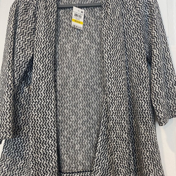 Bar III Black White Pattern Cardigan Sz M - Picture 2 of 4